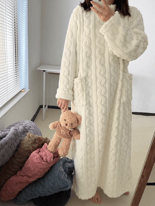 🎁Teplý darček🎁Zimné koralovo-zamatové domáce oblečenie