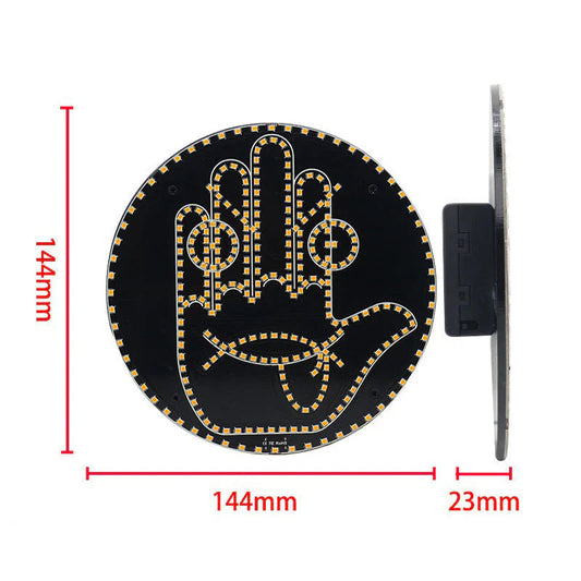 LED svetlo pre výraz a gestá na zadnom okne auta