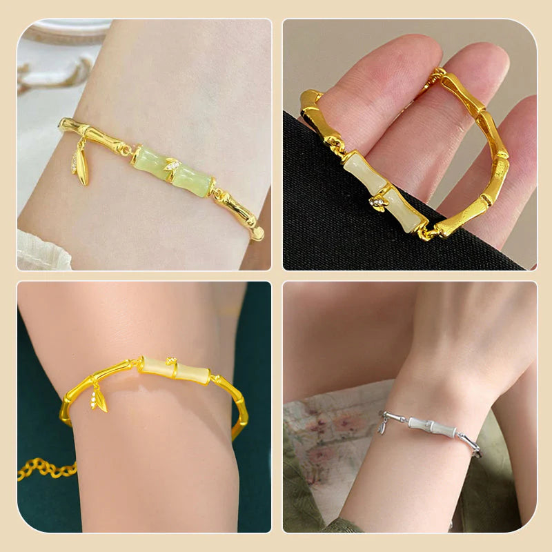 【🎁Perfektný doplnok na každý deň alebo darček pre milovanú osobu!】Dámsky bambusový náramok s retiazkou