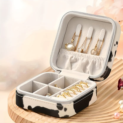 【💎 Veľmi vhodné na cesty aj domáce uskladnenie!】Kožená šperkovnica