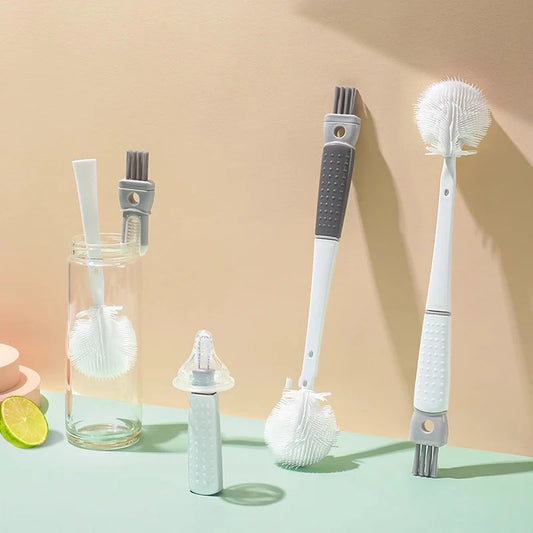 【🎁 Čím viac nakúpite, tým viac zliav získate】Odnímateľná silikónová čistiaca kefka s dlhou rukoväťou
