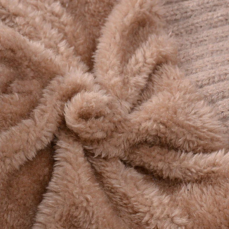 【❄️ Ideálne na lyžovanie, cestovanie alebo každodenné nosenie!】elegantná, hrubá pletená zimná čiapka s teplou pokrývkou tváre a šatkou