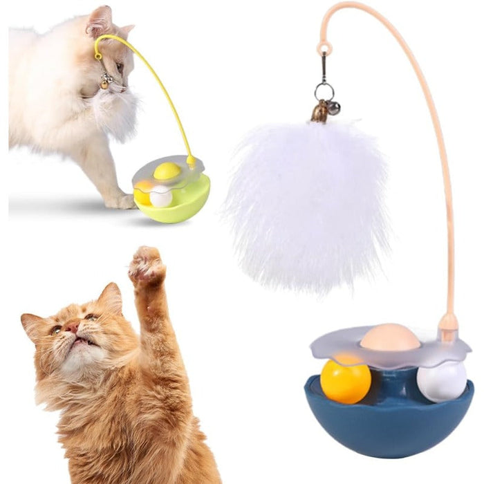 【🎁Druhý kus zadarmo】Vlnitá hračka pre domáce zvieratá s pierkom a mätou kocúrnika