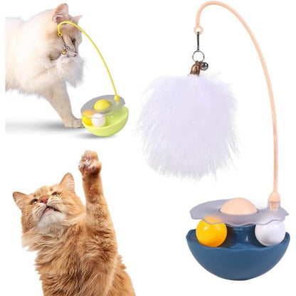 【🎁Druhý kus zadarmo】Vlnitá hračka pre domáce zvieratá s pierkom a mätou kocúrnika