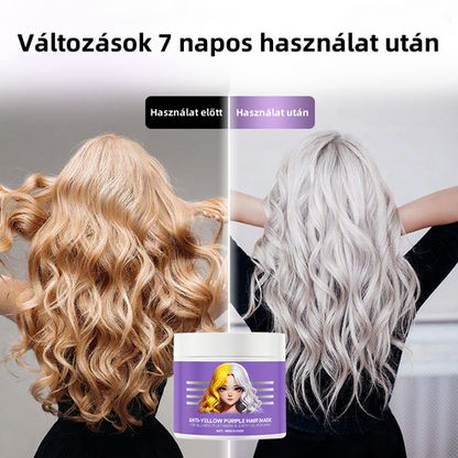 （🔥Kúp 1 získaj 1 zadarmo🔥）Fialová maska na blond vlasy – odstraňuje žlté tóny, obnovuje lesk a chráni farbu