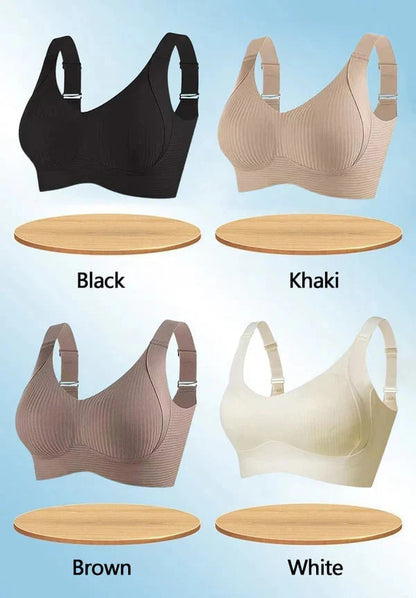 🎁Kúpte 1 a získajte 2 balenia🎁Dámska podprsenka Push Up s rebrovaním a nastaviteľnou bezdrôtovou technológiou