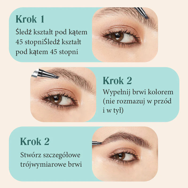 【🥰Kúp 1 a získaj 1 zadarmo】☔Vysokokvalitná vodeodolná ceruzka na obočie so 4 vidličkami