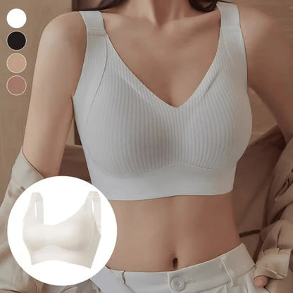 🎁Kúpte 1 a získajte 2 balenia🎁Dámska podprsenka Push Up s rebrovaním a nastaviteľnou bezdrôtovou technológiou
