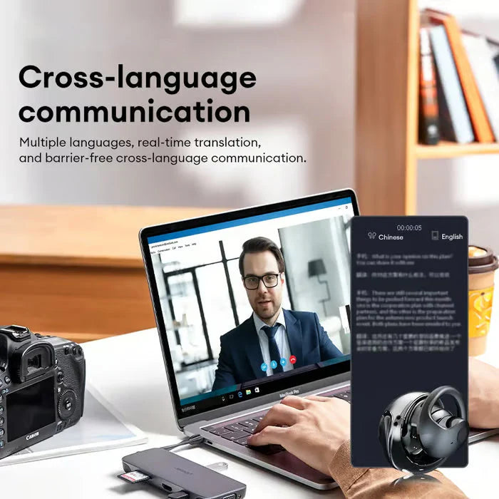 【🔋 Malý a prenosný, rýchly a presný preklad 75 jazykov v reálnom čase】Bezdrôtové slúchadlá OWS Bluetooth 5.4 s AI prekladom (vhodné pre iOS a Android)