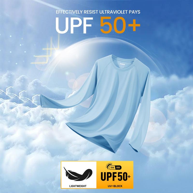 Pánske tričká s dlhým rukávom a UPF 50+, rýchloschnúce, ľahké