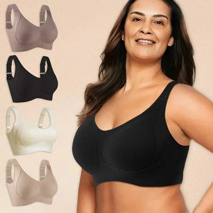 🎁Kúpte 1 a získajte 2 balenia🎁Dámska podprsenka Push Up s rebrovaním a nastaviteľnou bezdrôtovou technológiou