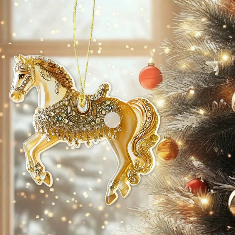 Akrylový prívesok v tvare koňa