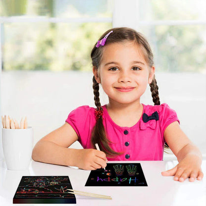 Sada na kreslenie dúhových papierov na škrabanie