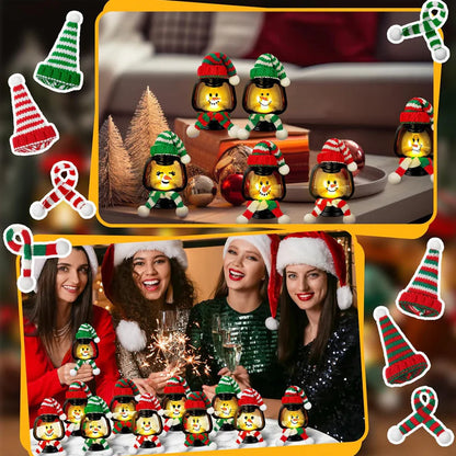 【🎄 Prineste si domov bohatú vianočnú atmosféru!】Vianočné dekoratívne mini snehuliak s čiapkou a šatkou