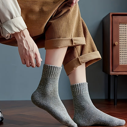 【🔥🔥Kúpte 1 kus a získajte 4 zadarmo (5 kusy)】Zahustené flísové bavlnené ponožky do polovice lýtok