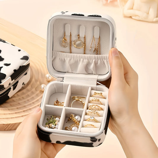 【💎 Veľmi vhodné na cesty aj domáce uskladnenie!】Kožená šperkovnica