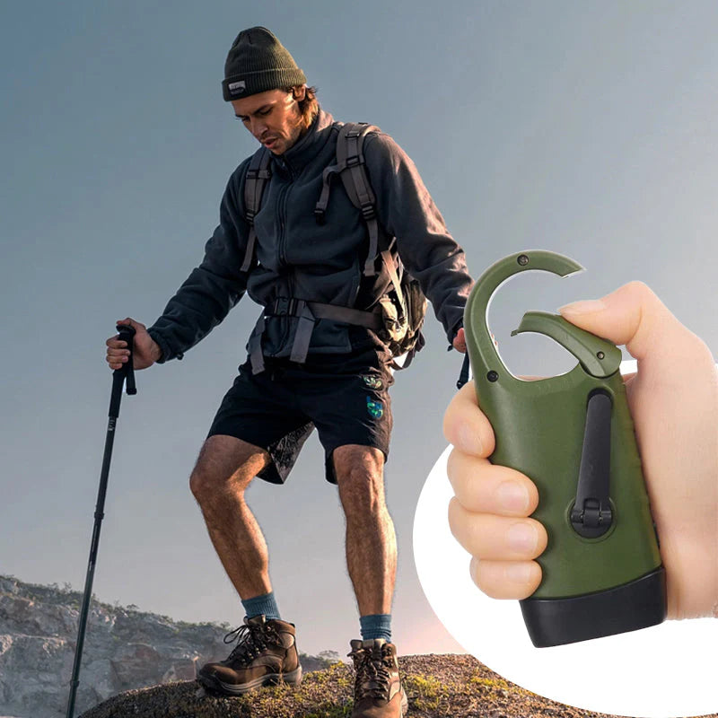 【🔦 Viacero spôsobov nabíjania, viacero použití】Vonkajšie núdzové svetlo (ručná kľuka + solárne panely + nabíjanie cez USB)