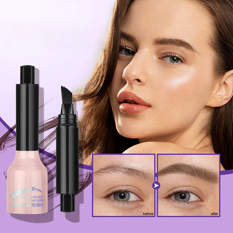 【🎁Druhý kus zadarmo】Tekutá ceruzka na obočie so zahnutým štetcom a dipom