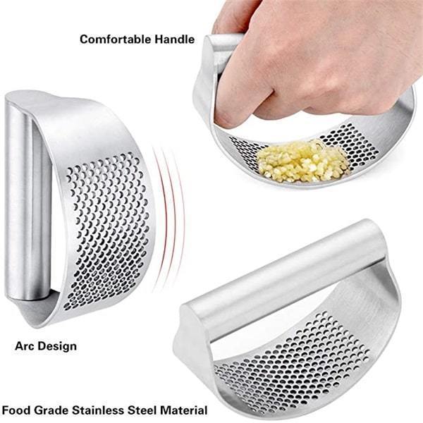 【🧄 Ľahko rozdrvte cesnak alebo zázvor】Lis na cesnak z nehrdzavejúcej ocele