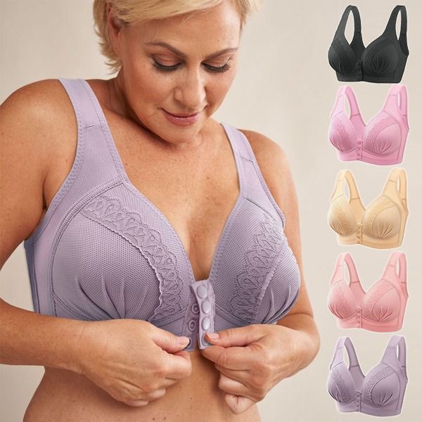 🎁Druhý produkt -40%🎁Priedušná bavlnená podprsenka so zapínaním vpredu, príjemná na pokožku 【1+1 zadarmo】