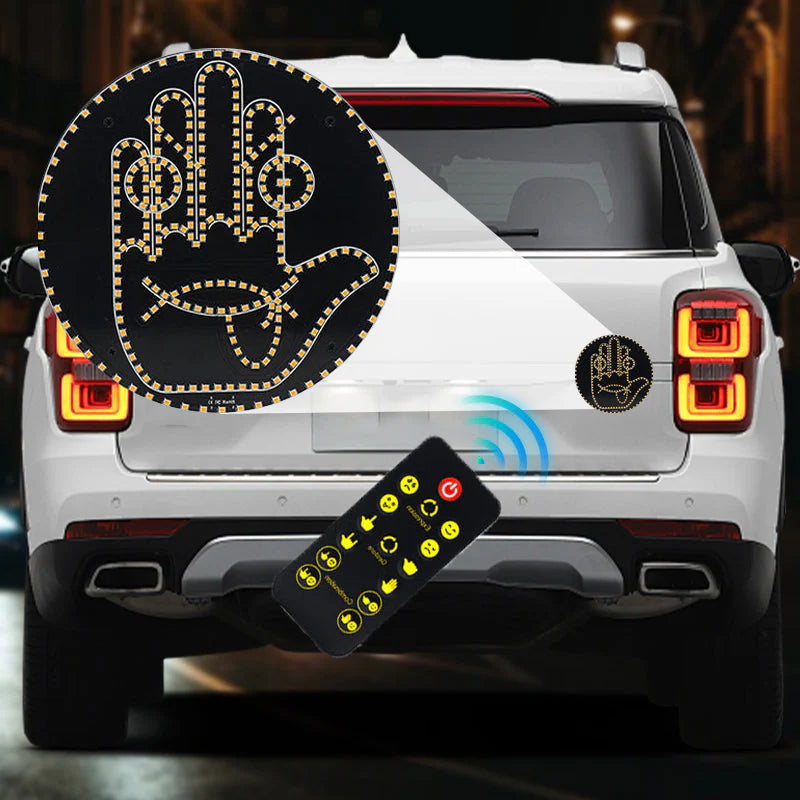 LED svetlo pre výraz a gestá na zadnom okne auta