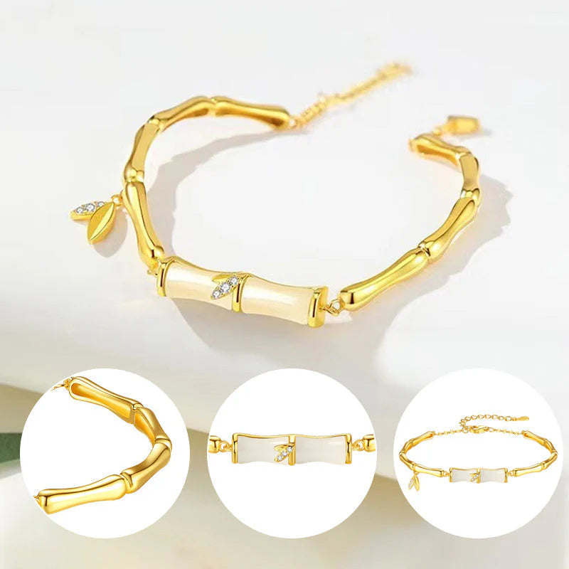 【🎁Perfektný doplnok na každý deň alebo darček pre milovanú osobu!】Dámsky bambusový náramok s retiazkou