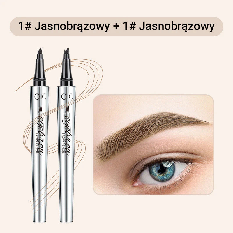 【🥰Kúp 1 a získaj 1 zadarmo】☔Vysokokvalitná vodeodolná ceruzka na obočie so 4 vidličkami