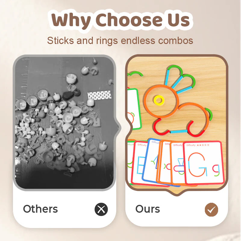 【🧩 Stimulujte predstavivosť a zručnosti v riešení problémov!】Kreatívne vzdelávacie bloky pre najmenších