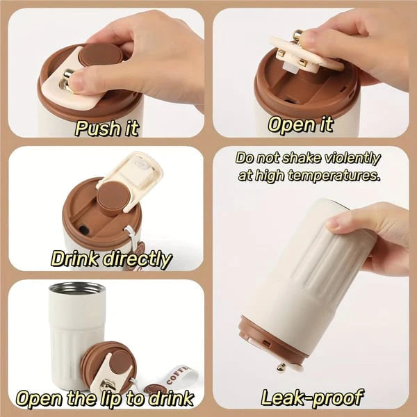 【🌡️ ☕ Vychutnajte si kávu s ľahkosťou pri ideálnej teplote!】Hrnček na kávu s ukazovateľom teploty