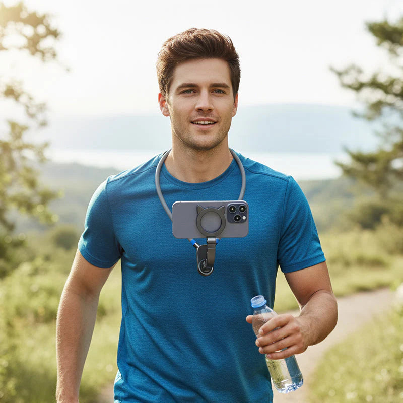 【🧲 Jednoducho a rýchlo zachyťte zábery z perspektívy prvej osoby!】Magnetický držiak na telefón na krk s funkciou handsfree