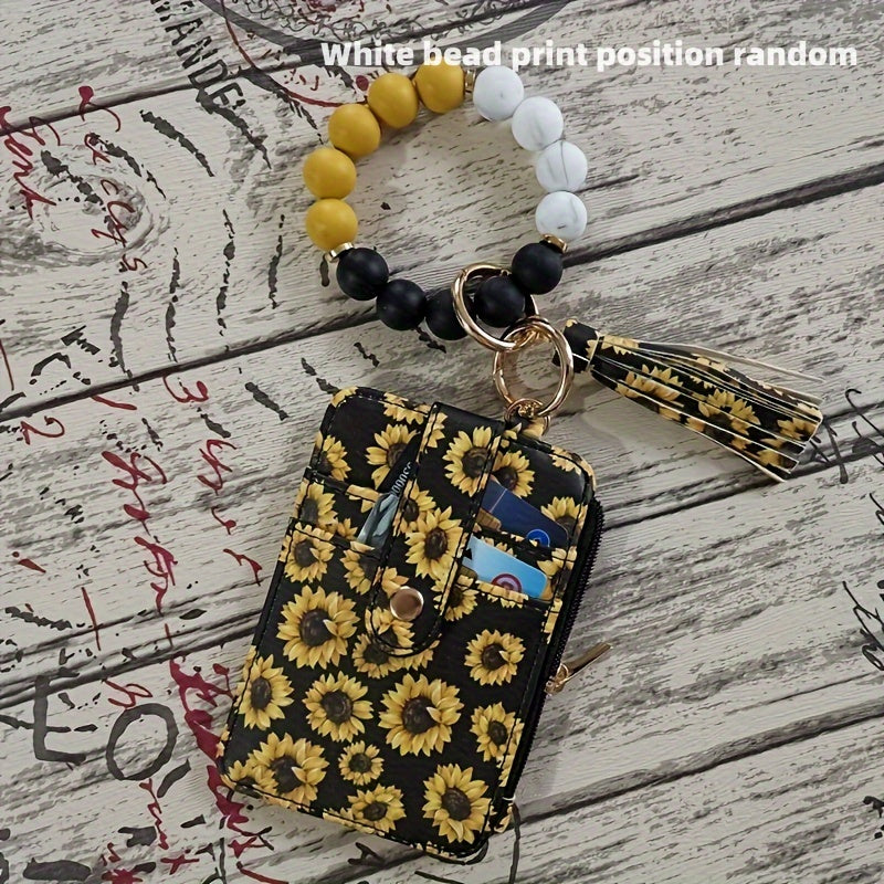 【💎 Štýlový a odolný】Silikónový držiak na karty s korálkovým náramkom