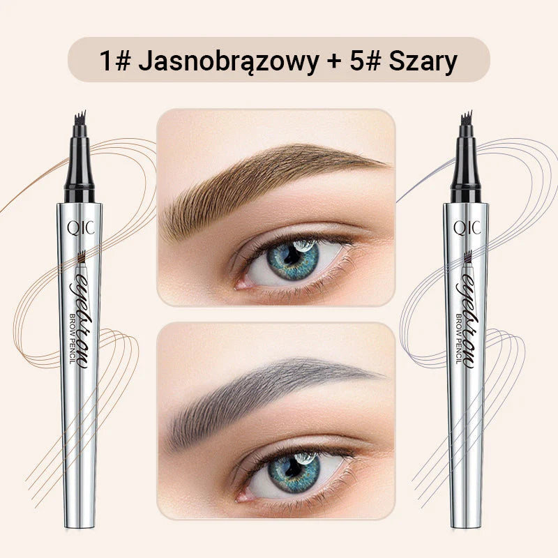 【🥰Kúp 1 a získaj 1 zadarmo】☔Vysokokvalitná vodeodolná ceruzka na obočie so 4 vidličkami