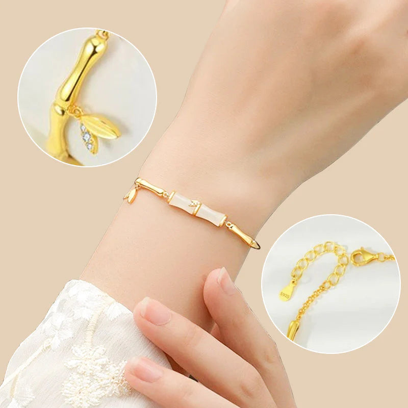 【🎁Perfektný doplnok na každý deň alebo darček pre milovanú osobu!】Dámsky bambusový náramok s retiazkou