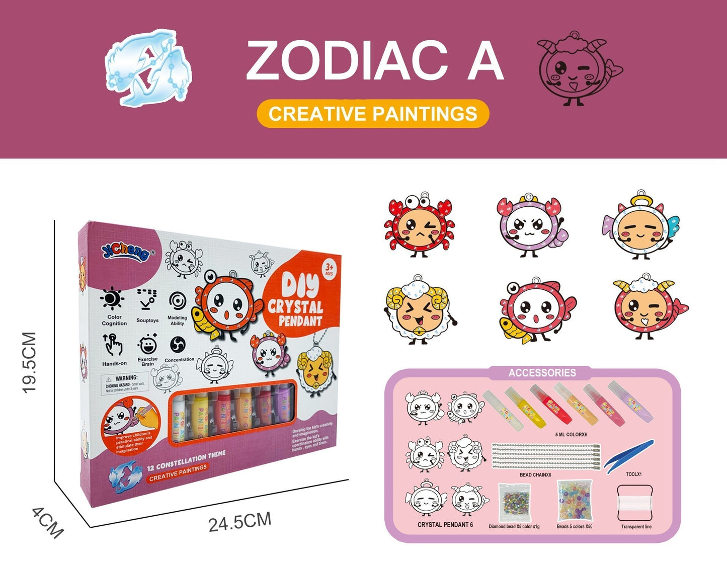 Komplet za umetnost in obrt DIY s kristalnimi barvami