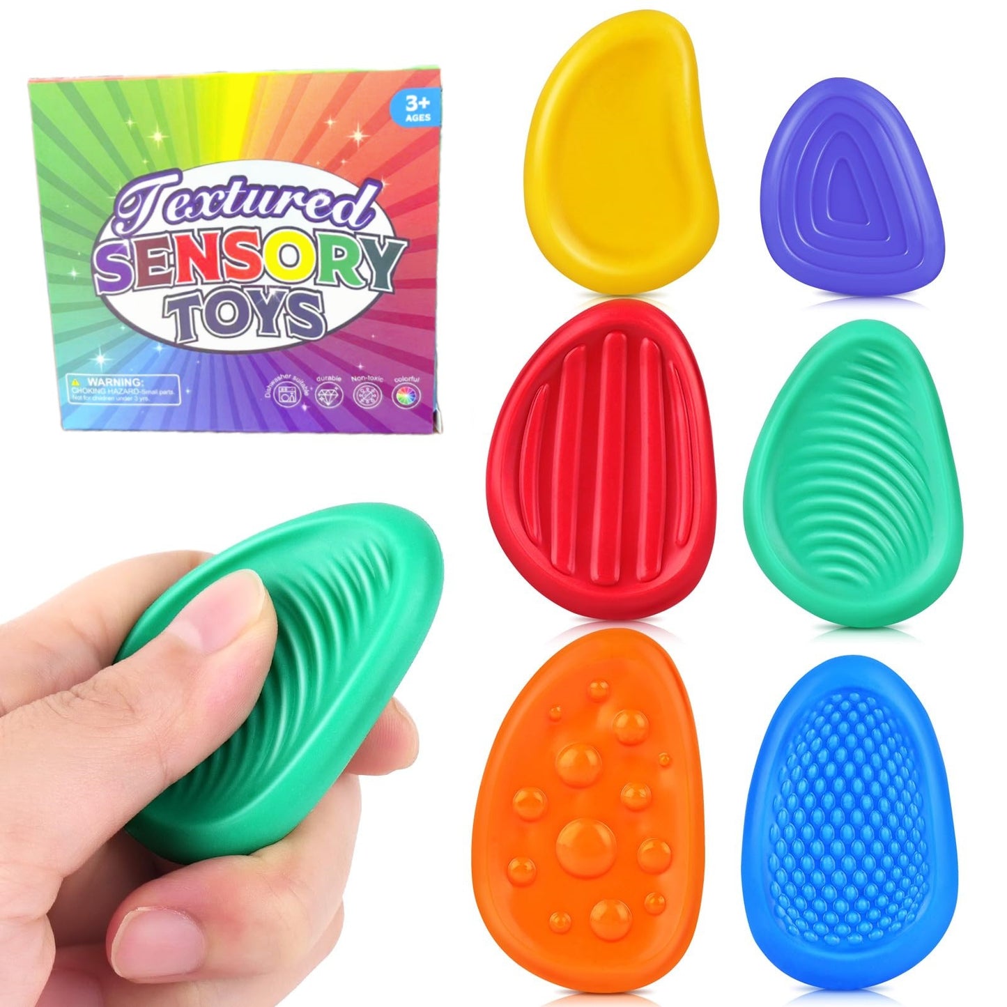 【🧘 Pomáha zmierniť stres, osviežuje myseľ a ľahko sa prenáša!】Detské senzorické kamene