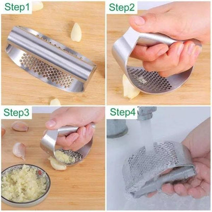 【🧄 Ľahko rozdrvte cesnak alebo zázvor】Lis na cesnak z nehrdzavejúcej ocele
