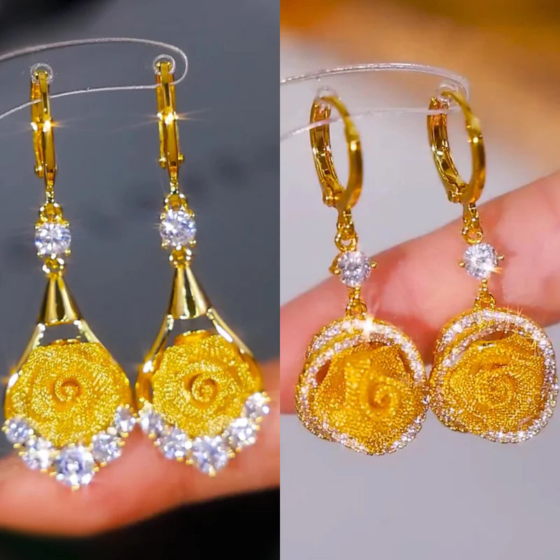 【🔥Kúp 1 získaj 1 zadarmo🔥】Elegantné náušnice so sieťovanými ružami