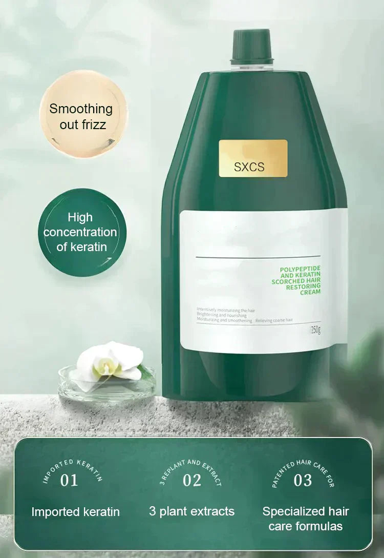 🔥Kúp 1 získaj 1 zadarmo🔥Hydratačný, vyhladzujúci a regeneračný krém na vlasy s polypeptidovým keratínom