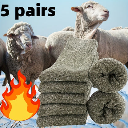 【🔥🔥Kúpte 1 kus a získajte 4 zadarmo (5 kusy)】Zahustené flísové bavlnené ponožky do polovice lýtok