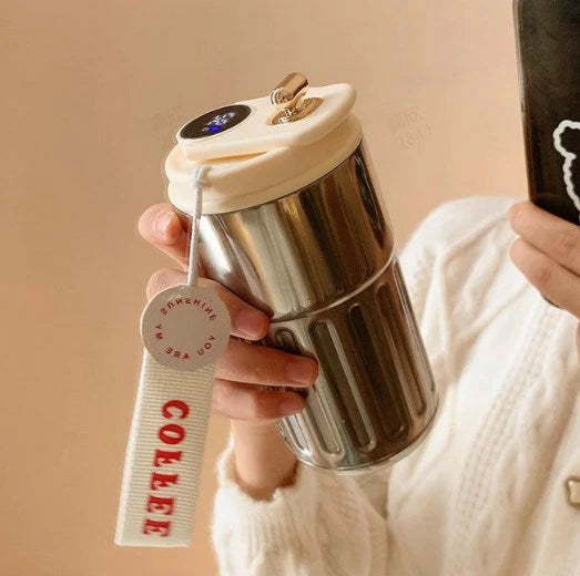 【🌡️ ☕ Vychutnajte si kávu s ľahkosťou pri ideálnej teplote!】Hrnček na kávu s ukazovateľom teploty