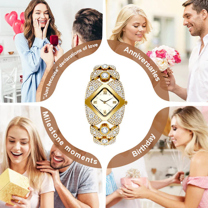 Dámske retro quartzové hodinky s trblietavými kamienkami⌚