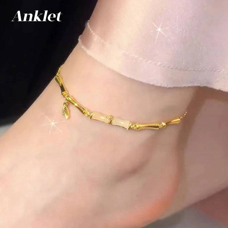 【🎁Perfektný doplnok na každý deň alebo darček pre milovanú osobu!】Dámsky bambusový náramok s retiazkou