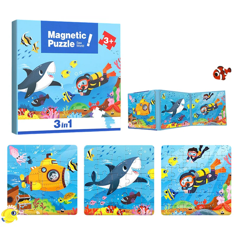 【🧩 Podporuje kognitívny vývoj a je zábavné!】Magnetické puzzle pre deti