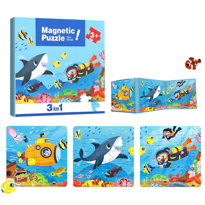 【🧩 Podporuje kognitívny vývoj a je zábavné!】Magnetické puzzle pre deti