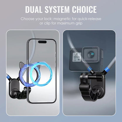 【🧲 Jednoducho a rýchlo zachyťte zábery z perspektívy prvej osoby!】Magnetický držiak na telefón na krk s funkciou handsfree