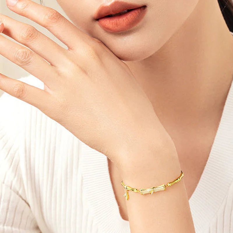 【🎁Perfektný doplnok na každý deň alebo darček pre milovanú osobu!】Dámsky bambusový náramok s retiazkou