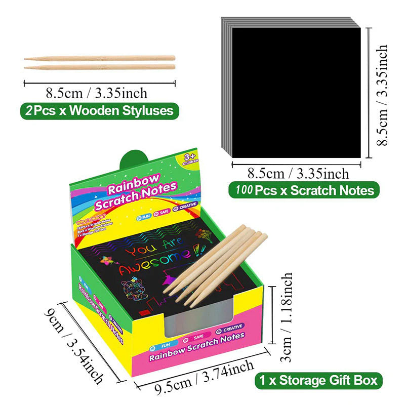 Sada na kreslenie dúhových papierov na škrabanie