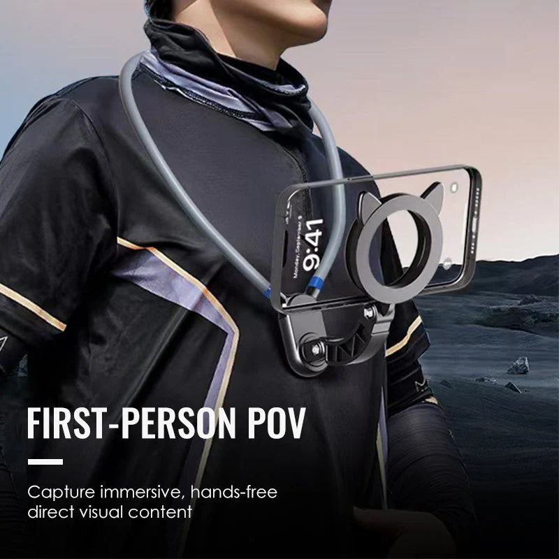 【🧲 Jednoducho a rýchlo zachyťte zábery z perspektívy prvej osoby!】Magnetický držiak na telefón na krk s funkciou handsfree