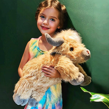 【🐄 Upokojujúce objatie, zmiernenie úzkosti a pomoc so spánkom】Roztomilá plyšová hračka v tvare horskej kravy